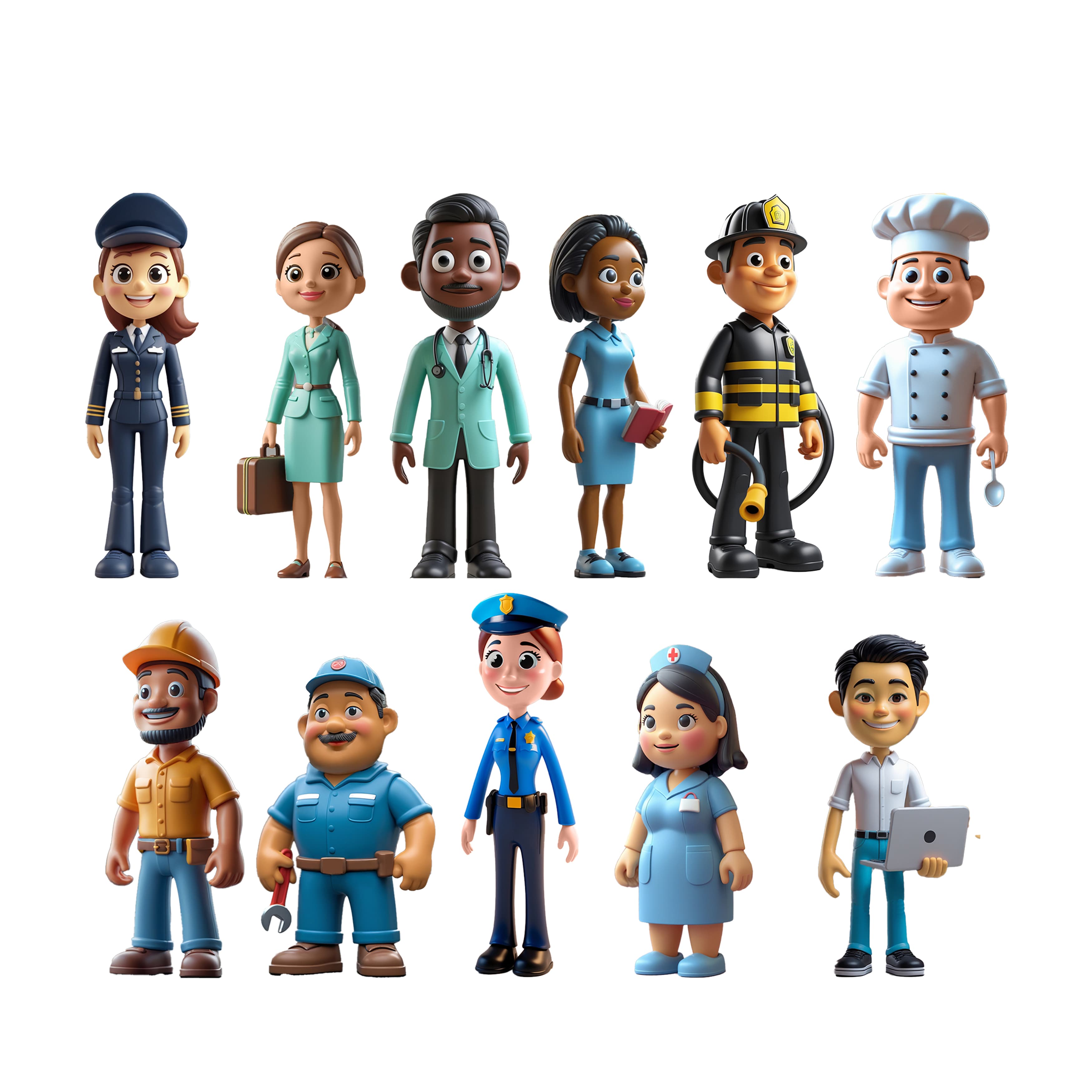 Figuras de profesiones para juego simbólico