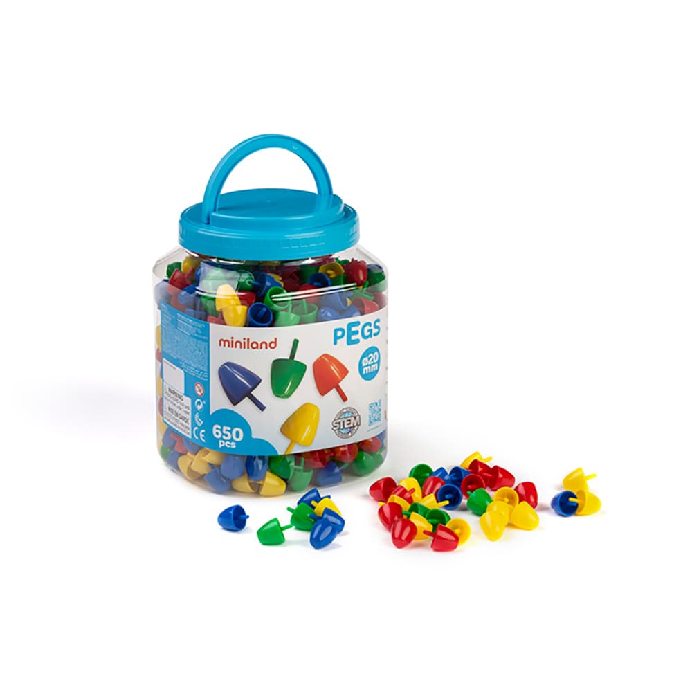Pegs 20 mm (650 piezas) - Primary Colors
